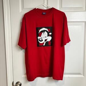 Pepe Le Pew VINTAGE 90’s Single Stitch Short Sleeve T-Shirt Red Size XL